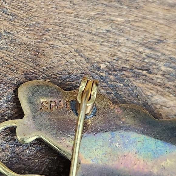 Vintage Damascene Butterfly Brooch - Picture 6 of 6